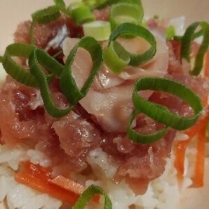 疲れていても、5分！ショウガ２種❤マグロたたき丼♪